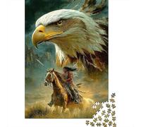 Escena Guerrero águila Rompecabezas 1000 Piezas Desafío Imposible Regalo Hombre Mujer Adultos Papel DIY Decoración Familiar 70x50cm/1000pcs