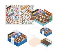 Escena Hacer Pegatina Dibujos Animados Tienda De Repostería Paisaje Estético 2.5D Hacer Paisaje Decorativo De Dibujos Animados Para Niños