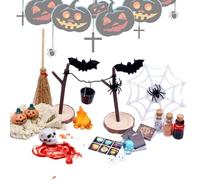 - Escena | Juego de decoración de terror en miniatura | figuras de cráneo BAT | Accesorios de artesanía para festivales fantasmas | Spooky Mini accesorios para escritorio, jardín, fiesta