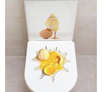 Escena juguetona de grietas de huevo con pollito para espejo de pared de baño o vidrio extraíble PVC adhesivo para uso decorativo
