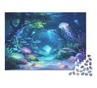 Escena Marina Submarina Puzzle de 1000 Piezas Papel para Adultos Vida Marina Fantástica Puzzle para Toda la Familia Relajación Decoración Regalo 38x26cm/1000pcs