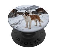 Escena montañosa Alpina del Pueblo nevado de San Bernardo PopSockets PopGrip Adhesivo