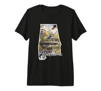 Escena Natural de Alabama con Gazebo en Acuarela Camiseta Premium