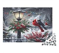 Escena navideña de Invierno Puzzles 1000 Piezas Papel Reciclado para Adultos Puzzle para Adultos Juego Familiar Divertido y desafiante Excelente Idea de Regalo para la descompresión 52x38cm/1000pcs