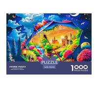 Escena Nocturna de fantasía Puzzle 1000 Piezas Pasatiempo Creativo Clásicos Regalos Obra De Arte Rompecabezas Desafiante Noches De Juegos para Adultos Y Niños 70x50cm/1000pcs