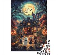 Escena Nocturna de Halloween Puzzle De 1000 Piezas Puzzle Arte Entretenimiento Creativo Adultos Y Niños A Partir De 12 Año 70x50cm/1000pcs