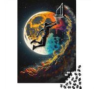 Escena Nocturna Luna Persona Saltando Puzzle de 1000 Piezas Papel para Adultos Puzzle para Toda la Familia 70x50cm/1000pcs