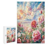Escena Peones en Flor Puzzle 1000 Piezas Redondo Circular Flor Planta Rompecabezas 3D para Hombres Y Mujeres A 14 Años Decoración Hogar DIY Creativo Aliviar Estrés 1000 PCS
