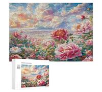 Escena Peones en Flor Puzzle 300 Piezas Entretenimiento Creativo Flor Planta Rompecabezas Familiar 3D para Familia Juguete Educativo DIY Moderno Maquetas Construir 300 PCS