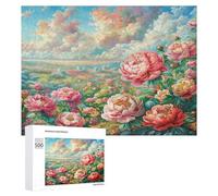 Escena Peones en Flor Puzzle 500 Piezas DIY Creativo Familiar Flor Planta Rompecabezas 3D para Familia Juguete Educativo Aliviar Estrés Maquetas Construir 500 PCS