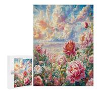 Escena Peones en Flor Puzzle 500 Piezas Entretenimiento Creativo Flor Planta Rompecabezas Familiar 3D para Familia Juguete Educativo DIY Moderno Maquetas Construir 500 PCS