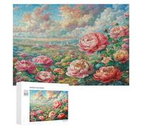 Escena Peones en Flor Puzzles 300 Piezas Estera Portátil Flor Planta Rompecabezas para Adultos Y Niños A 12 Años Desafío Intelectual 3D Maquetas Construir DIY Moderno 300 PCS