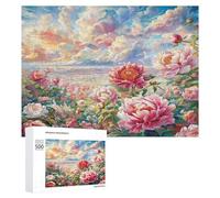 Escena Peones en Flor Puzzles 500 Piezas Familiar Colorido Flor Planta Entretenimiento Creativo 3D para Adultos Y Niñas Desafío Impossible DIY Moderno Decoración 500 PCS