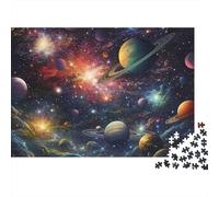 Escena Planetaria Cósmica Rompecabezas de 1000 Piezas Estimulación Mental para Adultos Espacio Profundo Galaxia con Planetas Premium Robusto Desafiante Alivio del Estrés 70x50cm/1000pcs