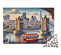 Escena Puente Londres Puzzle 1000 Piezas De Cartón Grueso Conjunto De Rompecabezas Anti Estrés Adultos para Actividad Fuzzle Después De La Escuela como Regalo Original 52x38cm/1000pcs