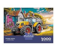 Escena Rural con Tractor 1000 Piezas Set De Puzzle Ilustración de Campo Colorida Puzzle Cartón Premium - Antiestrés Y Decoración, Regalo para Mujeres, Hombres Y Niños, Entrena El Cerebro
