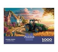 Escena Rural con Tractor 1000 Piezas Set De Puzzle Ilustración Vibrante del Campo Puzzle Cartón Premium - Antiestrés Y Decoración, Regalo para Mujeres, Hombres Y Niños, Entrena El Cerebro