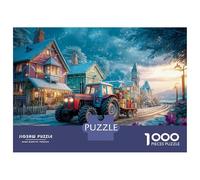 Escena Rural con Tractor 1000 Piezas Set De Puzzle Paisaje Rural Invernal Puzzle Cartón Premium - Antiestrés Y Decoración, Regalo para Mujeres, Hombres Y Niños, Entrena El Cerebro 52x38cm/1000pcs