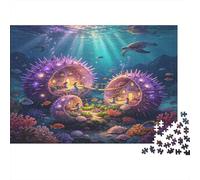 Escena Submarina Mágica Puzzle de 1000 Piezas Papel para Adultos Vida Marina Fantástica Puzzle para Toda la Familia Alivio Estrés Decoración Hogar Regalo 52x38cm/1000pcs
