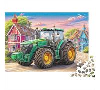 Escena Tractores Puzzle 1000 Piezas De Cartón Grueso Pueblo Cartoon Rompecabezas Anti Estrés Adultos para Actividad Abuelos Y Nietos como Regalo Original 70x50cm/1000pcs