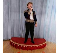 Escenario de concierto para niños, soporte elevador portátil de medio círculo para tambores y eventos de canto, plataforma ajustable con faldón para espectáculos escolares y fiestas