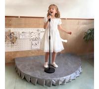 Escenario de concierto para niños, soporte elevador portátil de medio círculo para tambores y eventos de canto, plataforma ajustable con faldón para espectáculos escolares y fiestas
