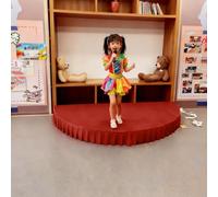 Escenario PortáTil Semicircular Plataforma Infantil para Actuaciones Infantiles Alfombra para Escenario Incluida Gran Capacidad Peso Ideal para Presentaciones Discursos PúBlicos Red 100x50cm