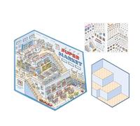 Escenas de pegatinas para casas de dibujos animados - Calcomanías de paisaje con efecto 3D, crea tus propias pegatinas | Calcomanías para fundas de móviles, pegatinas de escenas de casas en miniatura