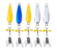 Esche Da Pesca Trota | Spinner Esche Acque Dolci 5 Pezzi | Kit Rifrangente per Trota Persico Luccio Coregone Pesce Persico Sole | Attrezzatura Esche Cucchiaio Riflettente per Pesce Persico Trota