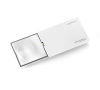 Eschenbach 152133 - Iluminada Lupa de Bolsillo, Iluminación y ampliación en un Formato de Tarjeta de crédito, Dioptría: 24, Color: Blanco, Aumento: 6X