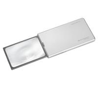 Eschenbach Lupa easyPocket XL 75x50 mm 2,5X, Plata | Incluye soporte de pie para una visualización cómoda y detallada