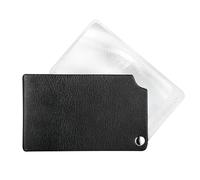 Eschenbach VisoPOCKET - Lupa de Bolsillo con ampliación de 2,5 x en Formato Tarjeta de crédito con Funda de Piel (Negro)
