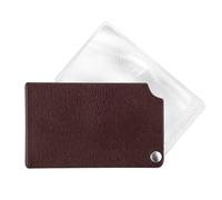 Eschenbach VisoPOCKET - Lupa de Bolsillo con ampliación de 2,5 x en Formato Tarjeta de crédito con Funda de Piel (Rojo)