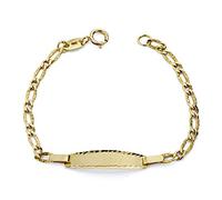 Esclava oro 18k bebé 12cm. eslabón alterno 1x1 tallada cierre reasa