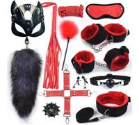 esclavitud sexual 40CM Fox Tail Anal Plug Bondage Set Juguetes sexuales Para Mujeres Látigo Esposas Sexo Bdsm Juegos para adultos