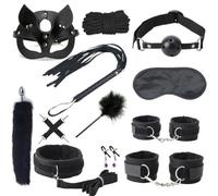 esclavitud sexual Bed Bondage Set Kits BDSM Juguetes sexuales Para Juegos para adultos Esposas de cuero Látigo Productos sexuales