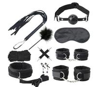 esclavitud sexual Bed Bondage Set Kits BDSM Juguetes sexuales Para Juegos para adultos Esposas de cuero Látigo Productos sexuales