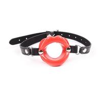 esclavitud sexual Juegos para adultos Labios de cuero de PU Anillo redondo Boca abierta Mordaza de sexo oral BDSM Fetiche Bondage Restricciones Juguetes Para Parejas