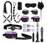 esclavitud sexual Juguetes sexuales de cuero de felpa, conjunto de Bondage Sexy, látigo de mordaza, tapón anal, Juguetes sexuales, pinzas para pezones, juguetes sexuales eróticos
