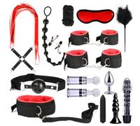 esclavitud sexual Juguetes sexuales de cuero de felpa, conjunto de Bondage Sexy, látigo de mordaza, tapón anal, Juguetes sexuales, pinzas para pezones, juguetes sexuales eróticos