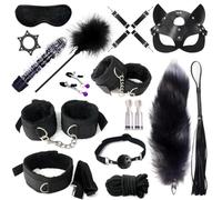 esclavitud sexual Juguetes sexuales de cuero de felpa, conjunto de Bondage Sexy, látigo de mordaza, tapón anal, Juguetes sexuales, pinzas para pezones, juguetes sexuales eróticos