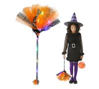 Escoba - Bastón de disfraz, herramienta para disfraces | Bastón de fiesta con sombrero puntiagudo, clásica de escoba voladora, equipo de hechizo, artículo Cosplay Fantasy para