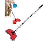 Escoba De Barrendero Sin Potencia - Herramienta De Barrido Manual Del Suelo, Barredora De Limpieza De Madera Dura | Escoba De Mano Con Mango Extensible, Barredora De Alfombras De Piso, Dispositivo De