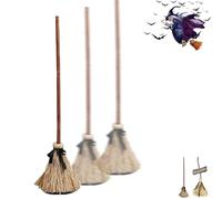 Escoba de bruja animada, escoba mágica de Halloween, escoba flotante iluminada con sonidos espeluznantes, decoración de bruja voladora para interiores y exteriores para porche y fiestas (estilo B, 1