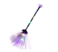 Escoba de bruja de Halloween con luz LED de malla decorativa | Disfraz de escoba de bruja de Halloween para niños y niñas, jardín, patio, césped, camino, árbol
