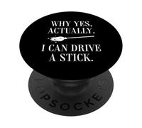 Escoba de bruja de Halloween Yes I Can Drive a Stick Spooky Season PopSockets PopGrip Adhesivo