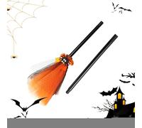 Escoba De Bruja De Juguete Halloween,Juguete de Disfraz de Bruja para Niñas - Accesorios Para Fiestas Y Disfraces Para Niños Juego De Imitación Festival Escolar Y Vacaciones