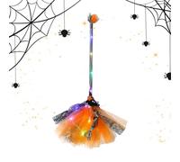 Escoba De Bruja Decorativa - LED Iluminado para Cosplay,Accesorio de Escoba de Bruja para Disfraz de Halloween | Para Adolescentes Estudiantes Mujeres Niñas Adultos Casa Embrujada Fiesta Sala De Escap