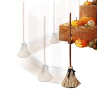 Escoba de bruja flotante para Halloween, escoba de bruja danzantes espeluznante con sonidos espeluznantes, escobas móviles animadas, accesorio mágico para Halloween para decoración de fiestas