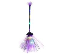 Escoba de bruja para fiesta de Halloween con luces LED para cosplay, accesorios para disfraz de Halloween, cosplay, escoba de bruja